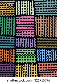 Abstract vector background. Color grunge composition of irregular geometric shapes. Created using handmade camera-less photographic print.
