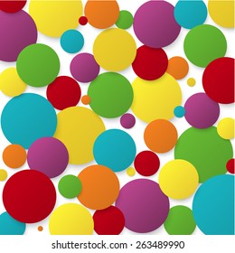Abstract vector background with color rainbow circles 