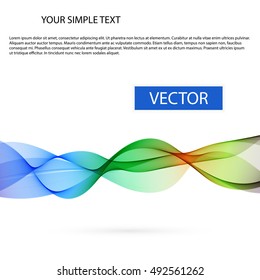 Abstract vector background, color smoke wave.