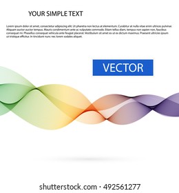 Abstract vector background, color smoke wave.