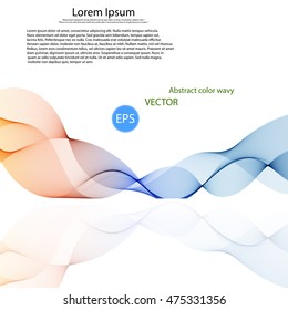 Abstract vector background, color transparent waved lines for brochure, website, flyer design.