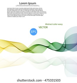 Abstract vector background, color transparent waved lines for brochure, website, flyer design.