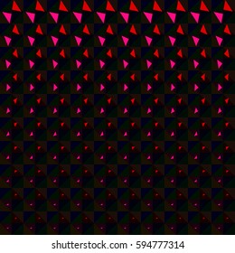 Abstract vector background with color triangles. Geometric low poly graphic texture. Grid mosaic with bright shapes. Creative decoration for wallpaper web cover flyer poster banner. Disco party, show