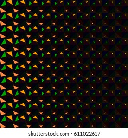 Abstract vector background with color triangles. Geometric low poly graphic texture. Grid mosaic with bright shapes. Creative decoration for wallpaper web cover flyer poster banner. Disco party, show