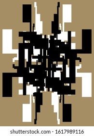 Abstract vector background. Color vertical composition of regular overlapping geometric elements.