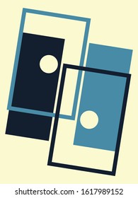 Abstract vector background. Color vertical composition of regular overlapping geometric elements.