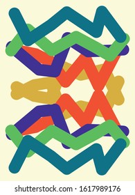 Abstract vector background. Color vertical composition of regular overlapping geometric elements.