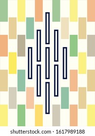 Abstract vector background. Color vertical composition of regular rectangular geometric elements.