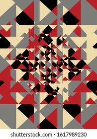 Abstract vector background. Color vertical triangular composition of regular overlapping geometric elements.