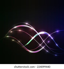 Abstract vector background, color wavy lines illustration 