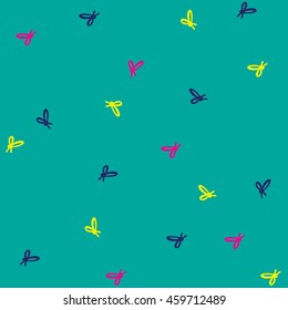 abstract vector background with colored bows on green