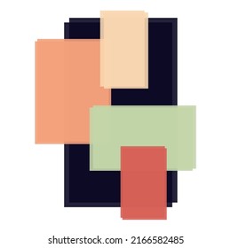 Resumen de fondo vectorial de formas geométricas de colores de rectángulos para diversas aplicaciones en diseño y decoración
