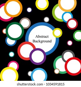 Abstract Vector Background with Colorful Bigger and Smaller Circles or Rings