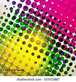 Abstract vector background. Colorful blurred background with halftone effect on light panel. Use for template, poster or brochure design. Vector illustration. Eps10.