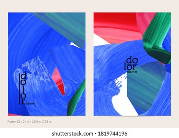Resumen de fondo vectorial con coloridas formas acrílicas brillantes texturadas. Plantilla de diseño de afiches artísticos. Cartel de pintura digital de arte de collage dibujado a mano. Diseño universal con salpicadura de pincel.