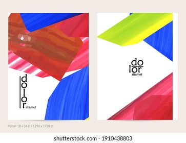Resumen de fondo vectorial con coloridas formas acrílicas brillantes texturadas. Plantilla de diseño de afiches artísticos. Cartel de pintura digital de arte de collage dibujado a mano. Diseño universal con salpicadura de pincel.