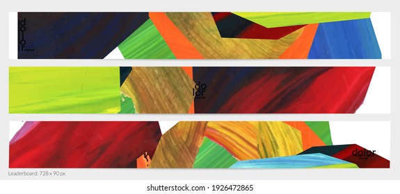 Resumen de fondo vectorial con coloridas formas acrílicas brillantes texturadas. Plantilla de diseño artístico de tablero de mandos. Cartel de pintura digital de arte de collage dibujado a mano. Diseño universal con salpicadura de pincel.