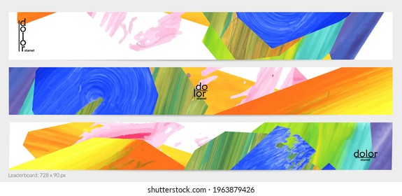 Resumen de fondo vectorial con coloridas formas acrílicas brillantes texturadas. Plantilla de diseño artístico de tablero de mandos. Cartel de pintura digital de arte de collage dibujado a mano. Diseño universal con salpicadura de pincel.