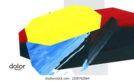 Resumen de fondo vectorial con coloridas formas acrílicas brillantes texturadas. Plantilla de diseño de portada artística. Papel pintado de pintura digital con dibujos a mano. Diseño universal con elementos de trazo de pincel.