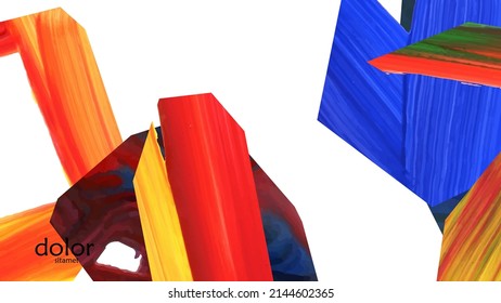 Abstrakter Vektorhintergrund mit bunten, hellen Acryl-strukturierten Formen. Designvorlage für künstlerische Cover. Handgezeichnete Collage Art digitale Tapete. Universelles Layout mit Pinselstrich-Elementen.