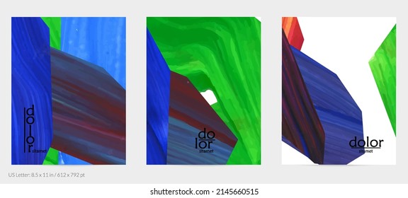 Abstract vector background with colorful bright acrylic textured shapes. Artistic flyer design template. Hand drawn collage art digital paint. Universal layout with brush stroke splashes.