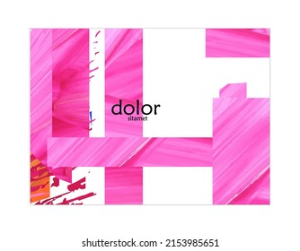 Abstract vector background with colorful bright acrylic textured shapes. Artistic poster design template. Collage art. Digitally painted paper rectangles overlap on white. Constriction paper banner.