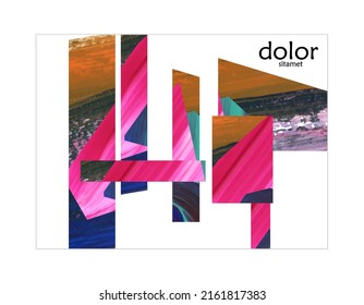 Abstract vector background with colorful bright acrylic textured shapes. Artistic poster design template. Collage art. Digitally painted paper rectangles overlap on white. Constriction paper banner.