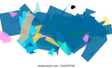 Abstract vector background with colorful bright rough random grange textured shapes. Artistic poster design template. Collage art. Digital craft paper overlap on white. Constriction paper banner.