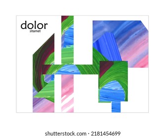 Abstract vector background with colorful bright acrylic textured shapes. Artistic poster design template. Collage art. Digitally painted paper rectangles overlap on white. Constriction paper banner.