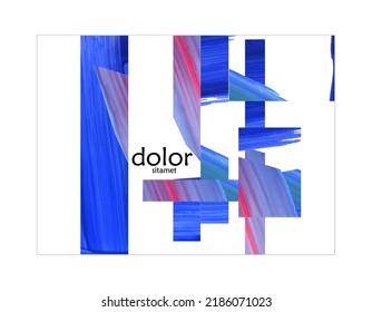 Abstract vector background with colorful bright acrylic textured shapes. Artistic poster design template. Collage art. Digitally painted paper rectangles overlap on white. Constriction paper banner.