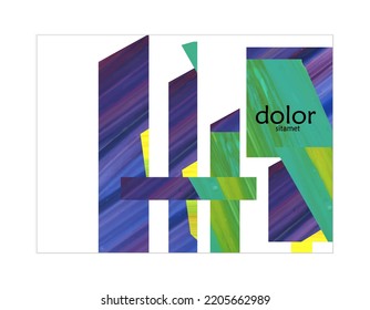 Abstract vector background with colorful bright acrylic textured shapes. Artistic poster design template. Collage art. Digitally painted paper rectangles overlap on white. Constriction paper banner.