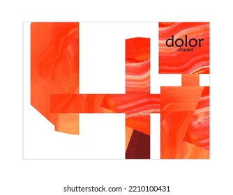 Abstract vector background with colorful bright acrylic textured shapes. Artistic poster design template. Collage art. Digitally painted paper rectangles overlap on white. Constriction paper banner.