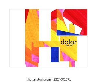 Abstract vector background with colorful bright acrylic textured shapes. Artistic poster design template. Collage art. Digitally painted paper rectangles overlap on white. Constriction paper banner.