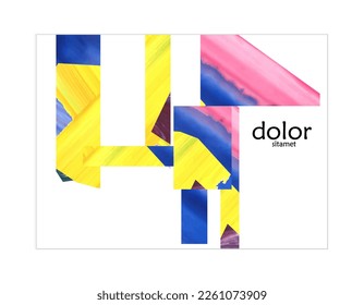 Abstract vector background with colorful bright acrylic textured shapes. Artistic poster design template. Collage art. Digitally painted paper rectangles overlap on white. Constriction paper banner.