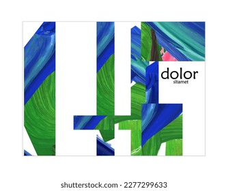 Abstract vector background with colorful bright acrylic textured shapes. Artistic poster design template. Collage art. Digitally painted paper rectangles overlap on white. Constriction paper banner.