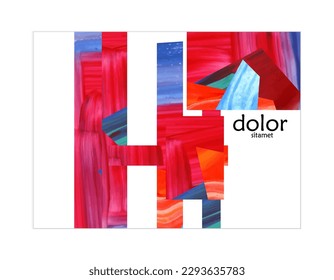 Abstract vector background with colorful bright acrylic textured shapes. Artistic poster design template. Collage art. Digitally painted paper rectangles overlap on white. Constriction paper banner.