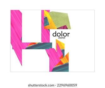 Abstract vector background with colorful bright acrylic textured shapes. Artistic poster design template. Collage art. Digitally painted paper rectangles overlap on white. Constriction paper banner.