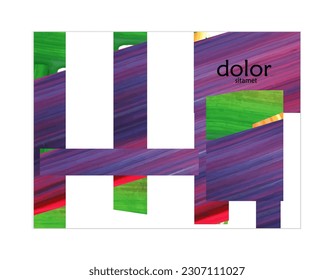 Abstract vector background with colorful bright acrylic textured shapes. Artistic poster design template. Collage art. Digitally painted paper rectangles overlap on white. Constriction paper banner.