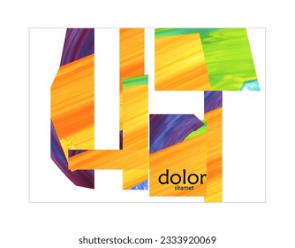 Abstract vector background with colorful bright acrylic textured shapes. Artistic poster design template. Collage art. Digitally painted paper rectangles overlap on white. Constriction paper banner.