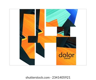 Abstract vector background with colorful bright acrylic textured shapes. Artistic poster design template. Collage art. Digitally painted paper rectangles overlap on white. Constriction paper banner.