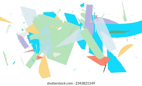 Abstract vector background with colorful bright rough random grange textured shapes. Artistic poster design template. Collage art. Digital craft paper overlap on white. Constriction paper banner.