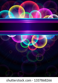 Abstract vector background with colorful bubbles and with place for text.