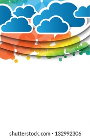 abstract vector background with colorful circles and clouds