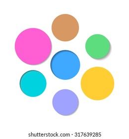 Abstract vector background colorful circles with shadows
