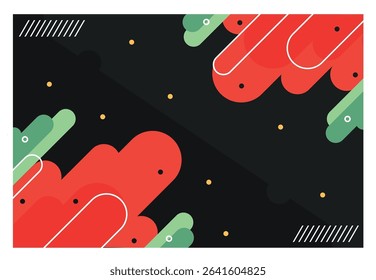 Abstract vector background with colorful. Creative minimalist style art background for kids or trendy design with basic shapes.