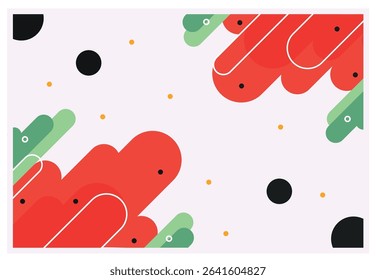 Abstract vector background with colorful. Creative minimalist style art background for kids or trendy design with basic shapes.