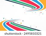 Abstract vector background with colorful curved lines. Perfect for sports related designs, olympic games