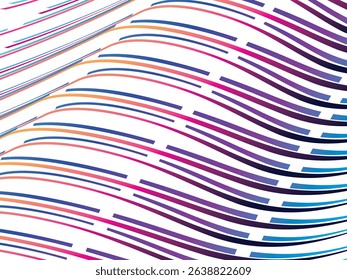 Abstract Vector Background With Colorful Curved Lines. Isolated Background.	
