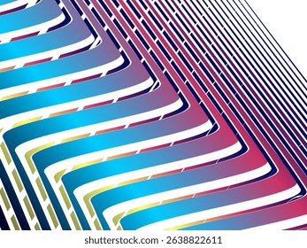 Abstract Vector Background With Colorful Curved Lines. Isolated Background.	
