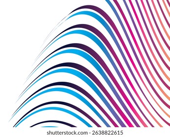 Abstract Vector Background With Colorful Curved Lines. Isolated Background.	
